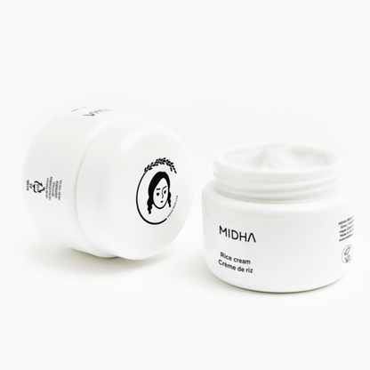 Crema facial a base de arroz de Midha