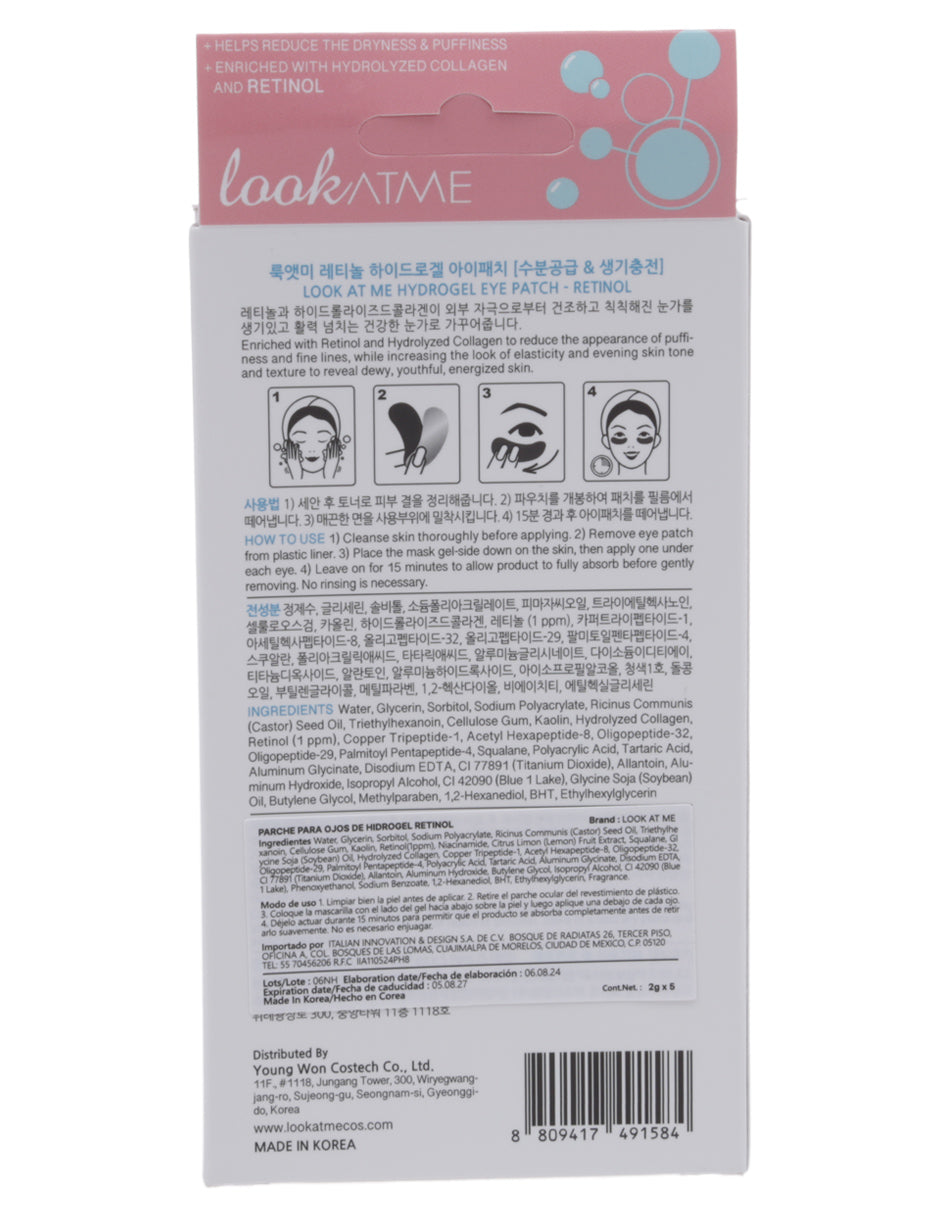 Parches para ojos con retinol de Look at me