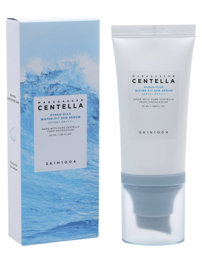 Suero Protector solar Water-Fit con ácido hialurónico Centella de Madagascar SPF 50+ PA++++ SKIN1004