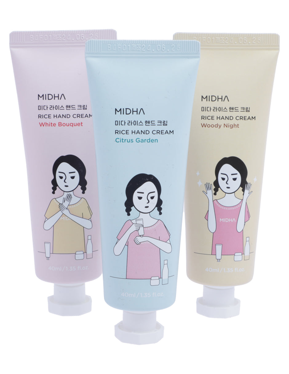 Crema de manos a base de arroz de Midha