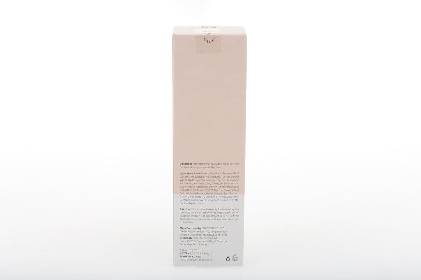 Tónico hidratante con Ginseng BEAUTY OF JOSEON