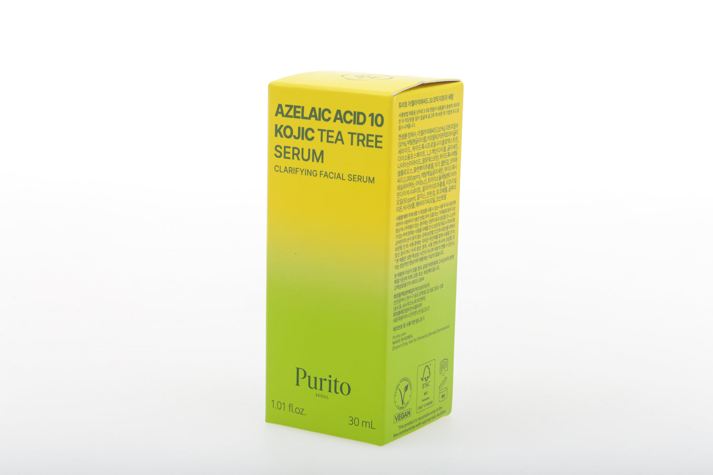 Suero facial con Ácido Azeláico, Ácido Kójico y Tea Tree PURITO SEOUL