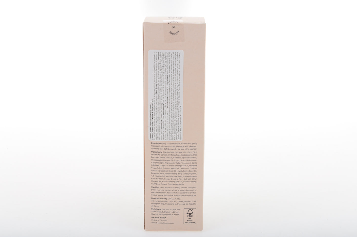 Aceite limpiador con Ginseng BEAUTY OF JOSEON