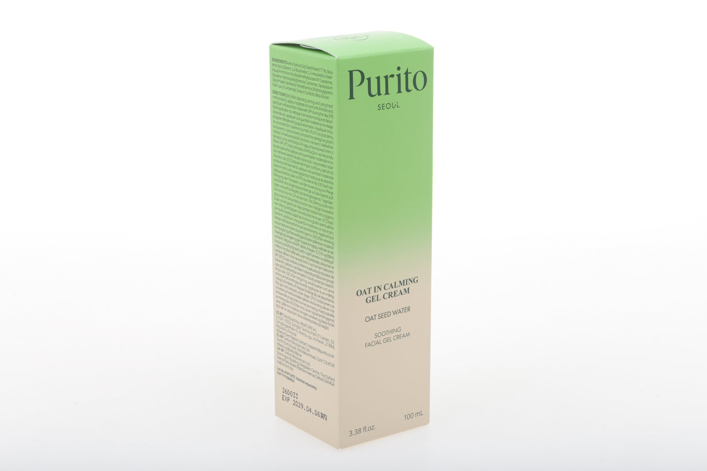 Crema calmante en gel con Avena Purito Seoul